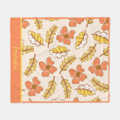 Couverture Polaire Automne Fleurs d'automne Motif Feuille Personnalis (Devant (Horizontal))