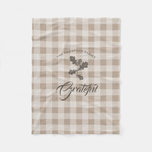 Couverture Polaire Automne Gratitude Folio Taupe Plaid (Devant)