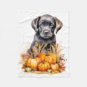 Couverture Polaire Automne Labrador Retriever Puppy Citrouille Amoure (Devant)
