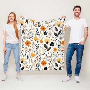 Couverture Polaire Automne Moderne Boho Automne Botanique Floral