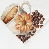 Couverture Polaire Automne Monogramme Nom Fleece Blanche (Coin)