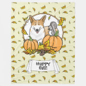 Couverture Polaire Automne Pembroke Welsh Corgi (rouge 1) Citrouille (Devant)