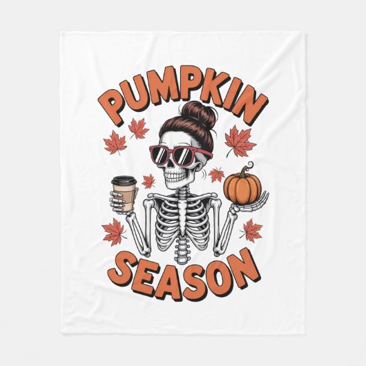 Couverture Polaire Automne Saison Citrouille (Devant)