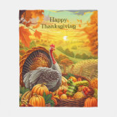Couverture Polaire Automne Turquie Citrouilles Thanksgiving Fleece Bl (Devant)