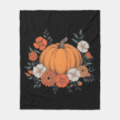 Couverture Polaire Automne Vintage Citrouille Automne Thanksgiving (Devant)