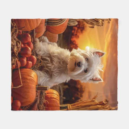 Couverture Polaire Automne Westie (Devant (Horizontal))