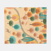 Couverture Polaire Autumn forest with abstract flat handdrawn trees a (Devant (Horizontal))