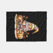 Couverture Polaire Autumn Gnome Reading Book With Pumpkins Fall Tank  (Devant (Horizontal))