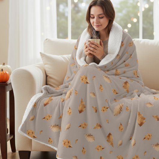 Couverture Polaire Autumn Leaves Blanket - Cozy Throw for Fall Decor