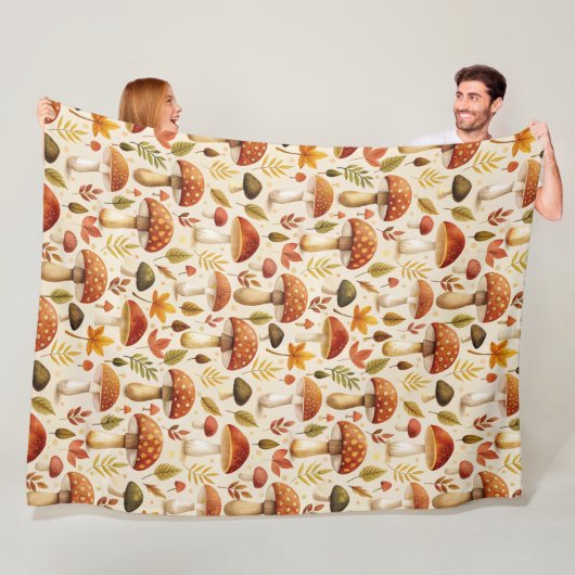 Couverture Polaire Autumn Mushrooms (En situation)