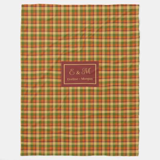 Couverture Polaire Autumn Plaid Throw Blanket Cozy Custom Name Accent (Devant)