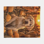 Couverture Polaire Autumn Yellow Lab Pup (Devant (Horizontal))