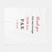 Couverture Polaire Avec amour ajoutez lettre nom couple merci ajoutez (Devant (Horizontal))