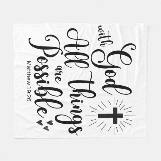 Couverture Polaire Avec Dieu toutes les choses sont possibles - Matth (Devant (Horizontal))