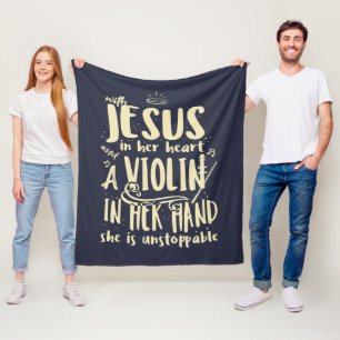 Couverture Polaire Avec Jésus dans son coeur Un Violon dans sa main