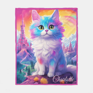 Couverture Polaire 😺 Avec le nom Beau chat pastel