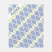 Couverture Polaire Avec le nom 💙 🎾 bleu, vert, blanc 🎾 de tennis (Devant)