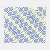 Couverture Polaire Avec le nom 💙 🎾 bleu, vert, blanc 🎾 de tennis (Devant (Horizontal))