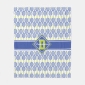 Couverture Polaire Avec texte 🎾 bleu, vert, blanc tennis 🎾 motif (Devant)