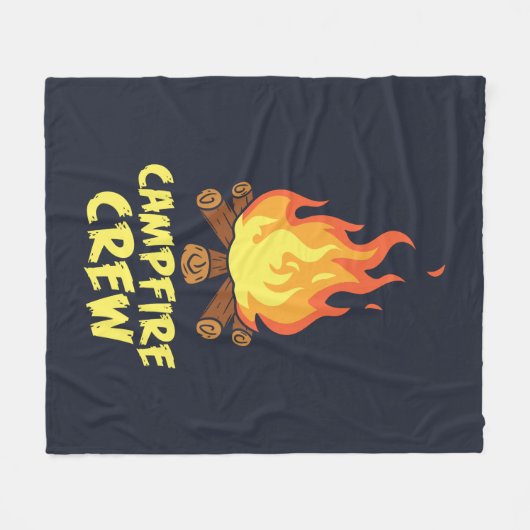 Couverture Polaire Aventure Campfire Crew Famille Vacances (Devant (Horizontal))