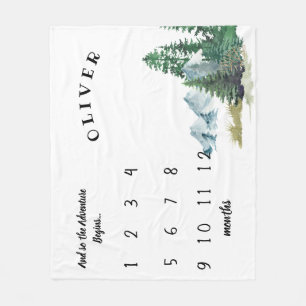 Couverture Polaire Aventure Commence Forêt Bébé Jalon Blanche