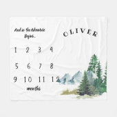 Couverture Polaire Aventure Commence Forêt Bébé Jalon Blanche (Devant (Horizontal))