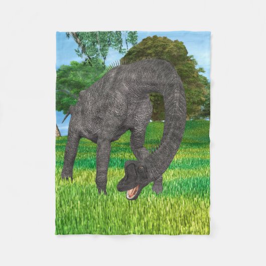 Couverture Polaire Aventure de dinosaure à long cou dans la jungle (Devant)