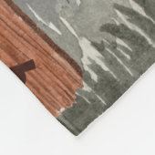 Couverture Polaire Aventure Rustique Bois & Arbre Aquarelle Jalon (Coin)