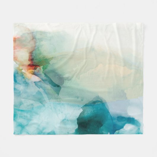 Couverture Polaire Aversion - Aquarelle bleue (Devant (Horizontal))