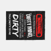 Couverture Polaire Avertissement Cette Personne A Un Esprit Sale Tout (Devant (Horizontal))