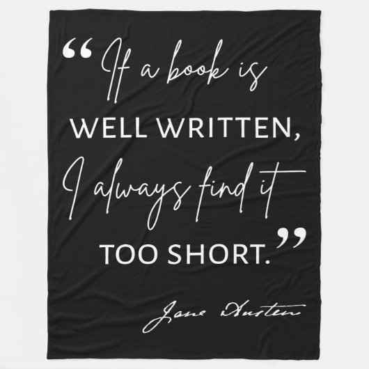 Couverture Polaire Avid Reader II - Citation Jane Austen (Devant)
