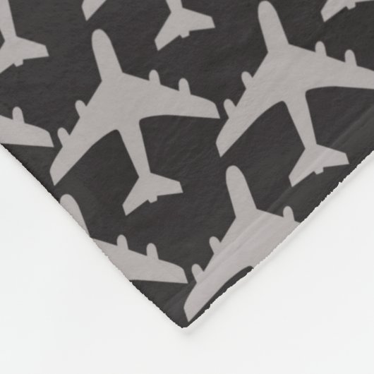 Couverture Polaire Avion à plan gris noir Avion à plan pilote Aviatio (Coin)