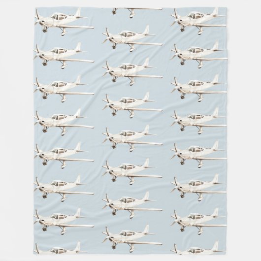 Couverture Polaire Avion bleu blanc (Devant)