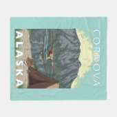 Couverture Polaire Avion de Bush et pêche - Cordova, Alaska (Devant (Horizontal))