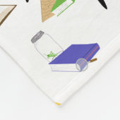 Couverture Polaire Avion, Vélo, Livres, Rouge, Jaune, Voyage Bleu (Coin)