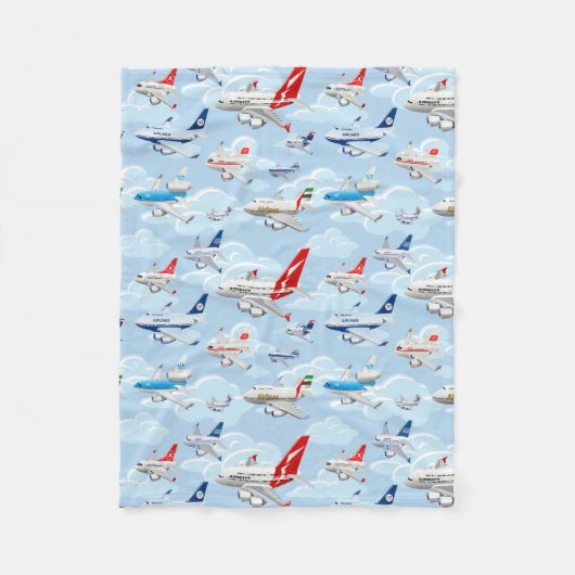 Couverture Polaire Avions civils commerciaux de caricature sans soudu (Devant)