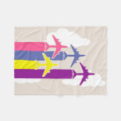 Couverture Polaire Avions colorés (Devant (Horizontal))