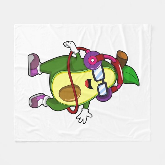 Couverture Polaire Avocado à musique avec casque (Devant (Horizontal))