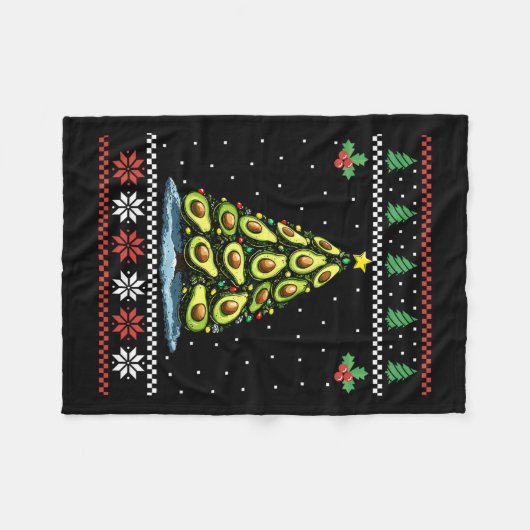 Couverture Polaire Avocado Noël Arbre Vilain Noël Sweat Noël Noël (Devant (Horizontal))