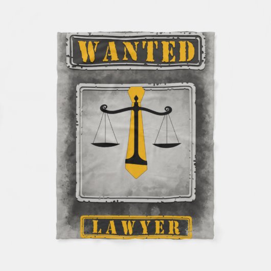 Couverture Polaire avocat Recherché, écailles, cravate jaune, gris (Devant)