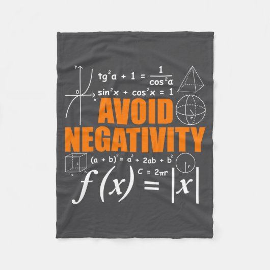 Couverture Polaire Avoid Negativity Funny Math Mathematician Teacher  (Devant)