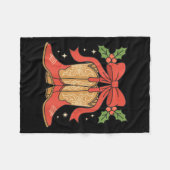 Couverture Polaire Awareness Cowboy Boots Christmas Breast Cancer Sup (Devant (Horizontal))
