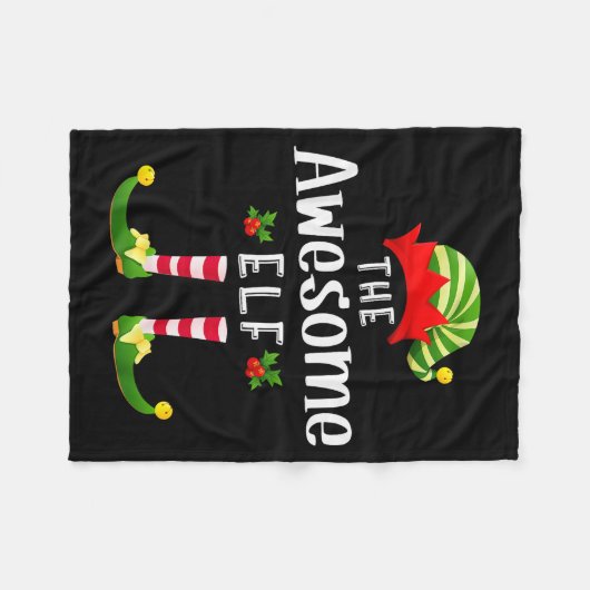 Couverture Polaire Awesome Christmas Elf Matching Pajama X-mas Party  (Devant (Horizontal))