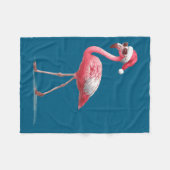 Couverture Polaire Awesome Cool Flamingo With Christmas Hat And Sungl (Devant (Horizontal))