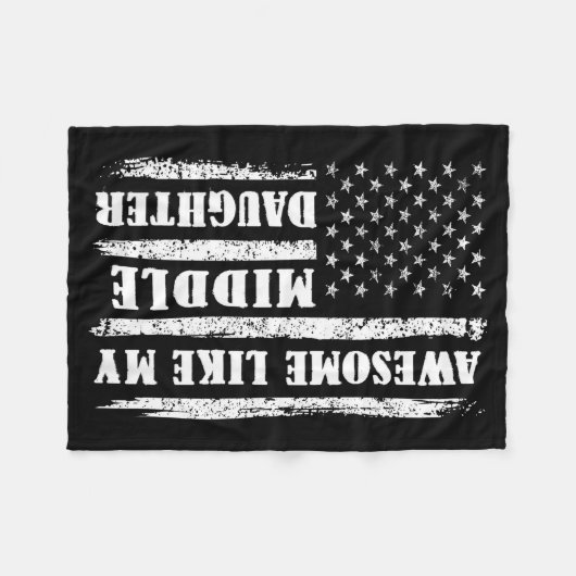 Couverture Polaire Awesome Like My Middle Daughter Men Funny For Dad (Devant (Horizontal))