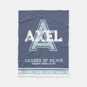Couverture Polaire Axel nom signifiant sport monogramme bleu blanc (Devant)
