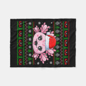 Couverture Polaire Axolotl Christmas Ugly Sweater Santa Axolotl Head (Devant (Horizontal))
