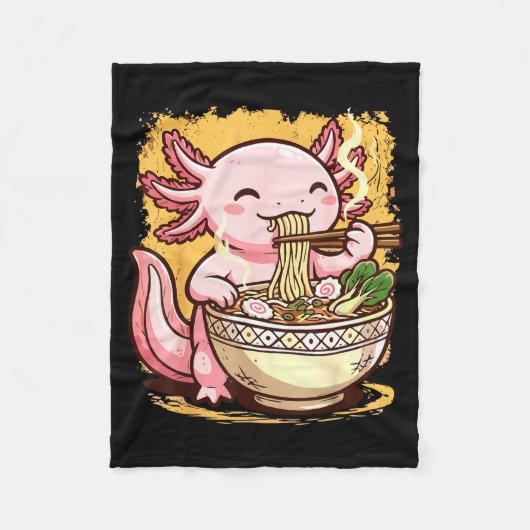Couverture Polaire Axolotl Eating Ramen Noodles (Devant)