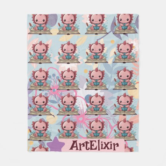 Couverture Polaire Axolotl Funny Booklover Motif (Devant)