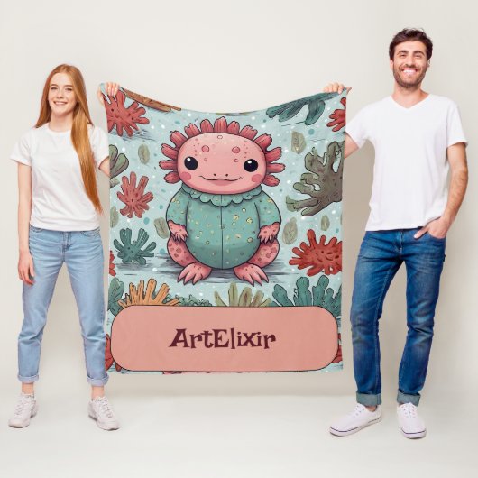 Couverture Polaire Axolotl Funny Impression unique (En situation)